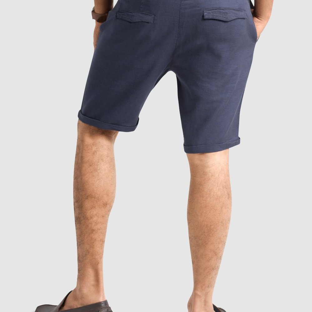 OLGYN Men’s Slim Fit Navy Blue Bermuda Shorts - Picture 2 of 3